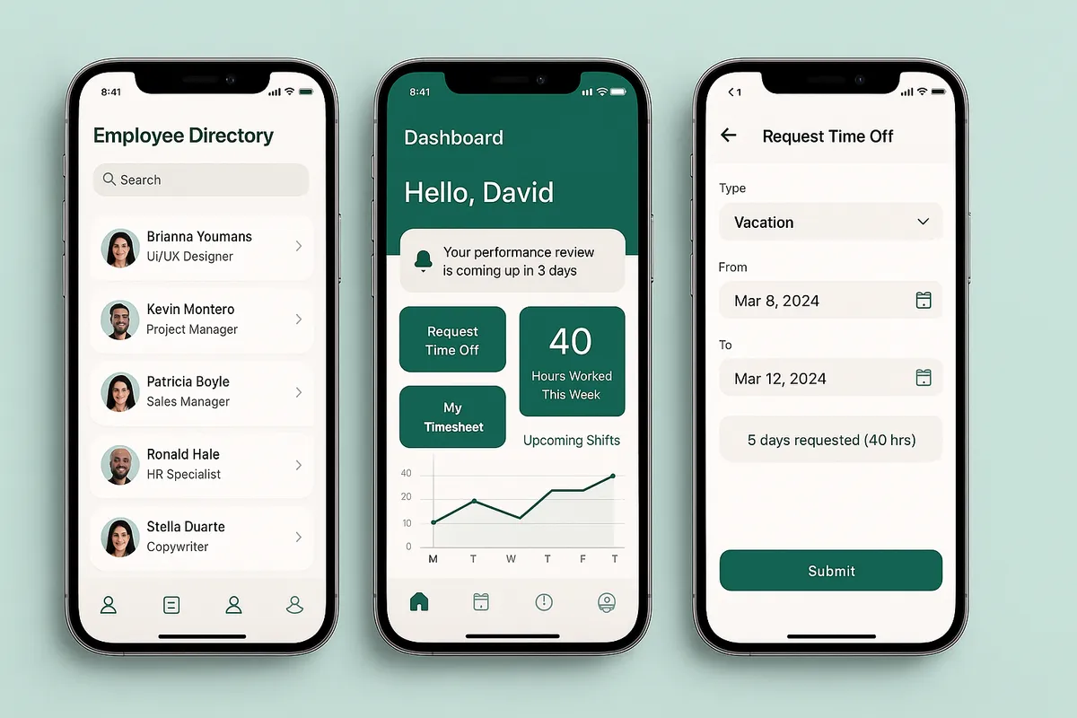 Application mobile de gestion d'entreprise sur iOS et Android