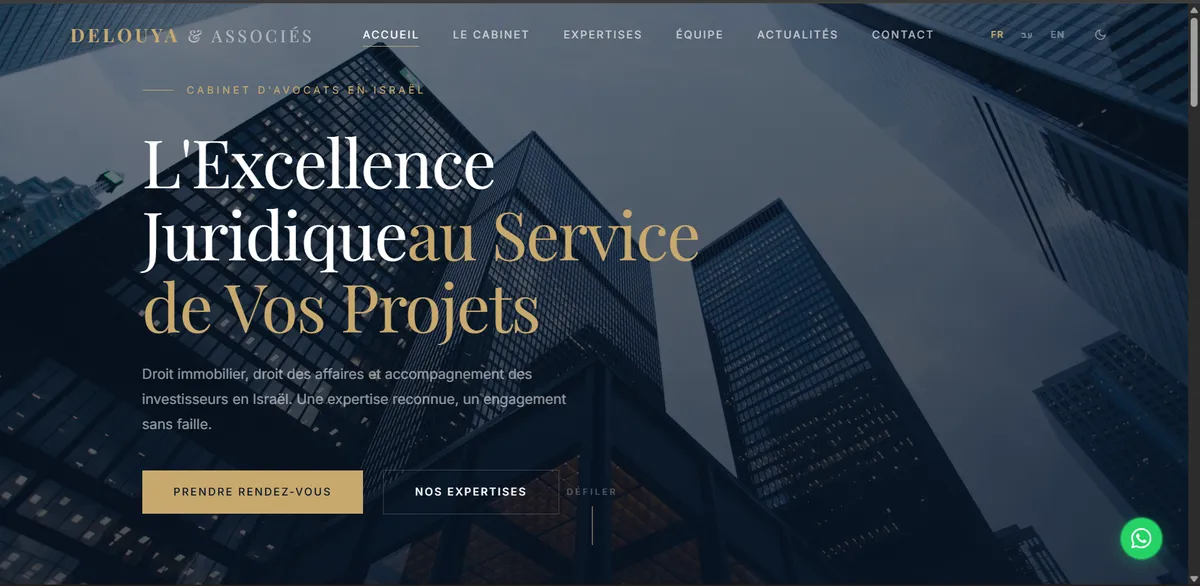 Site vitrine d'un cabinet d'avocats réalisé par Figelys